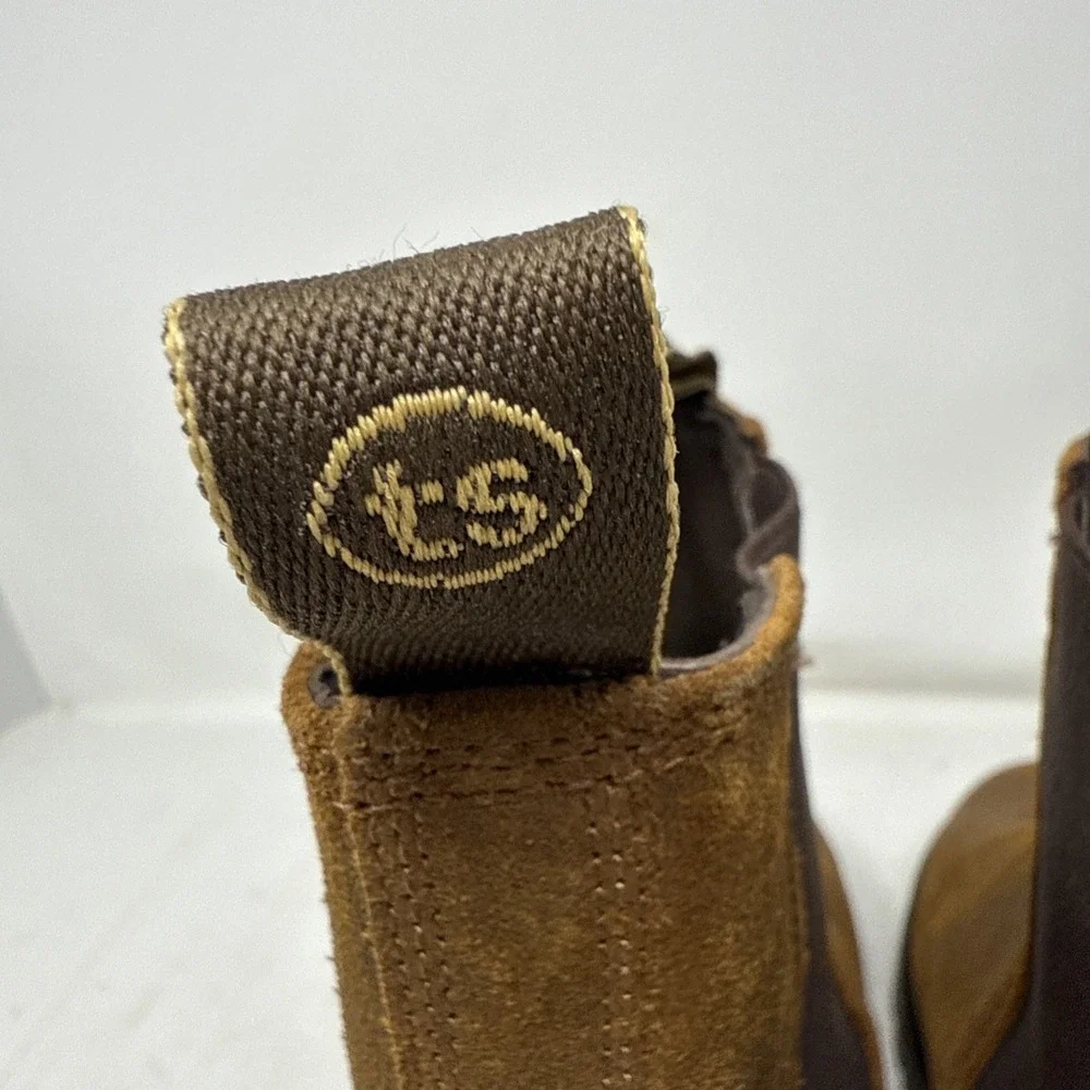 Men 10.5 Taylor Stitch Ranch Boot Redwood Waxed Suede Chelsea Ankle Vibram Brown